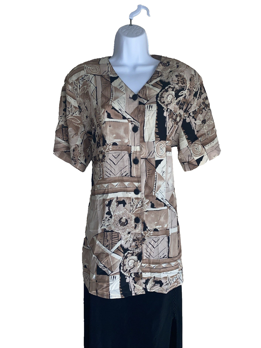 VTG Allison Daley Women's Size L Animal Print Short Sleeve Indie Sleaze Retro